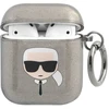 Karl Lagerfeld KLA2UKHGK AirPods dėklas juodos spalvos Glitter Karl`s Head