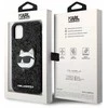 Karl Lagerfeld Glitter Choupette Patch dėklas iPhone 11 / Xr - Juodos spalvos
