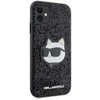 Karl Lagerfeld Glitter Choupette Patch dėklas iPhone 11 / Xr - Juodos spalvos