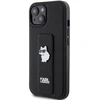 Karl Lagerfeld KLHCP15SGSACHPK Apple iPhone 15/ 14 / 13 6.1″ juodos spalvos kietas dėklas Gripstand Saffiano Chou