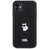Karl Lagerfeld KLHCN61GSACHPK Apple iPhone 11/ Xr 6.1″ juodos spalvos kietas dėklas Gripstand Saffiano Choupette