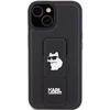 Karl Lagerfeld KLHCP15SGSACHPK Apple iPhone 15/ 14 / 13 6.1″ juodos spalvos kietas dėklas Gripstand Saffiano Chou