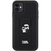 Karl Lagerfeld KLHCN61GSAKCPK Apple iPhone 11/ Xr 6.1″ juodos spalvos kietas dėklas Gripstand Saffiano Karl&Choup