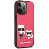 KLHCP13LPCUSKCP Karl Lagerfeld and Choupette PU Odinis dėklas for iPhone 13 Pro Fuchsia (Fuchsia)