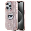 Karl Lagerfeld KLHCP15XHKLPCHP Apple iPhone 15 Pro Max 6.7″ rožinės spalvos kietas dėklas IML Choupette Head & Monog