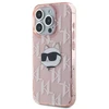 Karl Lagerfeld KLHCP15XHKLPCHP Apple iPhone 15 Pro Max 6.7″ rožinės spalvos kietas dėklas IML Choupette Head & Monog
