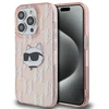 Karl Lagerfeld KLHCP14XHKLPCHP Apple iPhone 14 Pro Max 6.7″ rožinės spalvos kietas dėklas IML Choupette Head & Monog