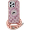 Karl Lagerfeld KLHMP15LHCKCKLCP Apple iPhone 15 Pro 6.1″ rožinės spalvos kietas dėklas IML Crossbody Monogram Karl &