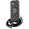 Karl Lagerfeld KLHMP16SHCKCKLCK Apple iPhone 16 6.1″ juodos spalvos kietas dėklas IML Crossbody Monogram Karl &amp; &amp; Chou
