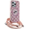 Karl Lagerfeld IML Crossbody Monogram Karl & Choupette Head MagSafe dėklas iPhone 15 Pro telefonui - rausvas