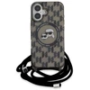 Karl Lagerfeld KLHMP16SHCKCKLCK Apple iPhone 16 6.1″ juodos spalvos kietas dėklas IML Crossbody Monogram Karl &amp; &amp; Chou