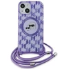Karl Lagerfeld KLHMP15SHCKCKLCU Apple iPhone 15 / 14 / 13 6.1″ violetinės spalvos kietas dėklas IML Crossbody Mono
