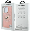 Karl Lagerfeld IML K&CH Heads Repeated Logo MagSafe dėklas Apple iPhone 16 Pro Max rožinės spalvos