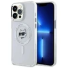Karl Lagerfeld KLHMP13XHLSCHH Apple iPhone 13 Pro Max 6.7″ baltos spalvos kietas dėklas IML Metal Choupette Head