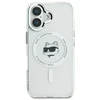 Karl Lagerfeld KLHMP16MHLSCHH Apple iPhone 16 Plus 6.7″ baltos spalvos kietas dėklas IML Metal Choupette Head MagSa