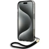 Karl Lagerfeld KLHCP15LHKDPNSK Apple iPhone 15 Pro 6.1″ juodos spalvos kietas dėklas IML Mono KL Pattern & Cord