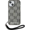 Karl Lagerfeld KLHCP15SHKDPNSK Apple iPhone 15 / 14 / 13 6.1″ juodos spalvos kietas dėklas IML Mono KL Pattern & C