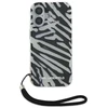 Karl Lagerfeld KLHCP16SHZBPKCCK Apple iPhone 16 6.1″ juodos spalvos kietas dėklas IML Zebra Pattern & Cord