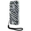 Karl Lagerfeld KLHCP16SHZBPKCCK Apple iPhone 16 6.1″ juodos spalvos kietas dėklas IML Zebra Pattern & Cord