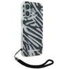 Karl Lagerfeld KLHCP16SHZBPKCCK iPhone 16 6.1″ juodos spalvos kietas dėklas IML Zebra Pattern & Cord
