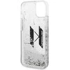 Karl Lagerfeld Liquid Glitter Big KL dėklas iPhone 14 telefonui - sidabrinis