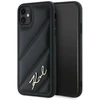 Karl Lagerfeld KLHCN61PQDSMGK Apple iPhone 11 / Xr 6.1″ juodos spalvos kietas dėklas Diagonal Quilted Script