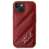 Karl Lagerfeld KLHCP15SPQDSMGR Apple iPhone 15/ 14 / 13 6.1″ red kietas dėklas Diagonal Quilted Script