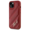 Karl Lagerfeld KLHCP15SPQDSMGR Apple iPhone 15/ 14 / 13 6.1″ red kietas dėklas Diagonal Quilted Script