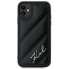 Karl Lagerfeld KLHCN61PQDSMGK Apple iPhone 11 / Xr 6.1″ juodos spalvos kietas dėklas Diagonal Quilted Script