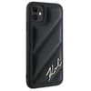 Karl Lagerfeld KLHCN61PQDSMGK Apple iPhone 11 / Xr 6.1″ juodos spalvos kietas dėklas Diagonal Quilted Script