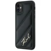 Karl Lagerfeld KLHCN61PQDSMGK Apple iPhone 11 / Xr 6.1″ juodos spalvos kietas dėklas Diagonal Quilted Script