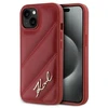 Karl Lagerfeld KLHCP15SPQDSMGR Apple iPhone 15/ 14 / 13 6.1″ red kietas dėklas Diagonal Quilted Script