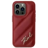 Karl Lagerfeld KLHCP15LPQDSMGR Apple iPhone 15 Pro 6.1″ red kietas dėklas Diagonal Quilted Script