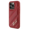 Karl Lagerfeld KLHCP15LPQDSMGR Apple iPhone 15 Pro 6.1″ red kietas dėklas Diagonal Quilted Script