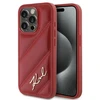 Karl Lagerfeld KLHCP15LPQDSMGR Apple iPhone 15 Pro 6.1″ red kietas dėklas Diagonal Quilted Script