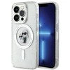 Karl Lagerfeld Karl&amp;Choupette Glitter MagSafe dėklas iPhone 15 Pro - skaidrus