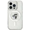 Karl Lagerfeld Karl&amp;Choupette Glitter MagSafe dėklas iPhone 15 Pro - skaidrus