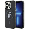 Karl Lagerfeld KLHMP15LHGKCNOK iPhone 15 Pro 6.1″ juodos spalvos kietas dėklas Karl&Choupette Glitter MagSafe