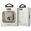Karl Lagerfeld KLA2HNKCTGT Airpods 1/2 dėklas, permatomas su blizgučiais Karl & Choupette