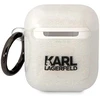Karl Lagerfeld KLA2HNKCTGT Airpods 1/2 dėklas, permatomas su blizgučiais Karl & Choupette