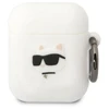Karl Lagerfeld KLA2RUNCHH AirPods 1/2 dangtelis balta/balta Silikoninis Choupette Head 3D