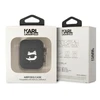 Karl Lagerfeld KLA2RUNCHK AirPods 1/2 dėklas, juodas/juodas, Silikoninis, Choupette Head 3D