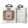 Karl Lagerfeld KLA2RUNCHP AirPods 1/2 dėklas rožinis/rožinis Silikoninis Choupette Head 3D