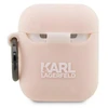 Karl Lagerfeld KLA2RUNCHP AirPods 1/2 dėklas rožinis/rožinis Silikoninis Choupette Head 3D