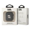 Karl Lagerfeld KLA2RUNIKK AirPods 1/2 dėklas juodas/juodas Silikonas Karl galva 3D