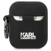 Karl Lagerfeld KLA2RUNIKK AirPods 1/2 dėklas juodas/juodas Silikonas Karl galva 3D
