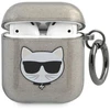 Karl Lagerfeld KLA2UCHGK AirPods 1/2 dėklas juodas/juodas su blizgučiais Choupette