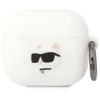 Karl Lagerfeld KLA3RUNCHH Silikoninis 3D Choupette galvos dėklas AirPods 3, baltas