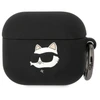 Karl Lagerfeld KLA3RUNCHK AirPods 3 dėklas juodas/juodas Silikoninis Choupette Head 3D