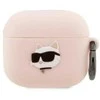 Dėklas Karl Lagerfeld KLA3RUNCHP AirPods 3 dangtelis rožinis/rožinis Silikoninis Choupette Head 3D